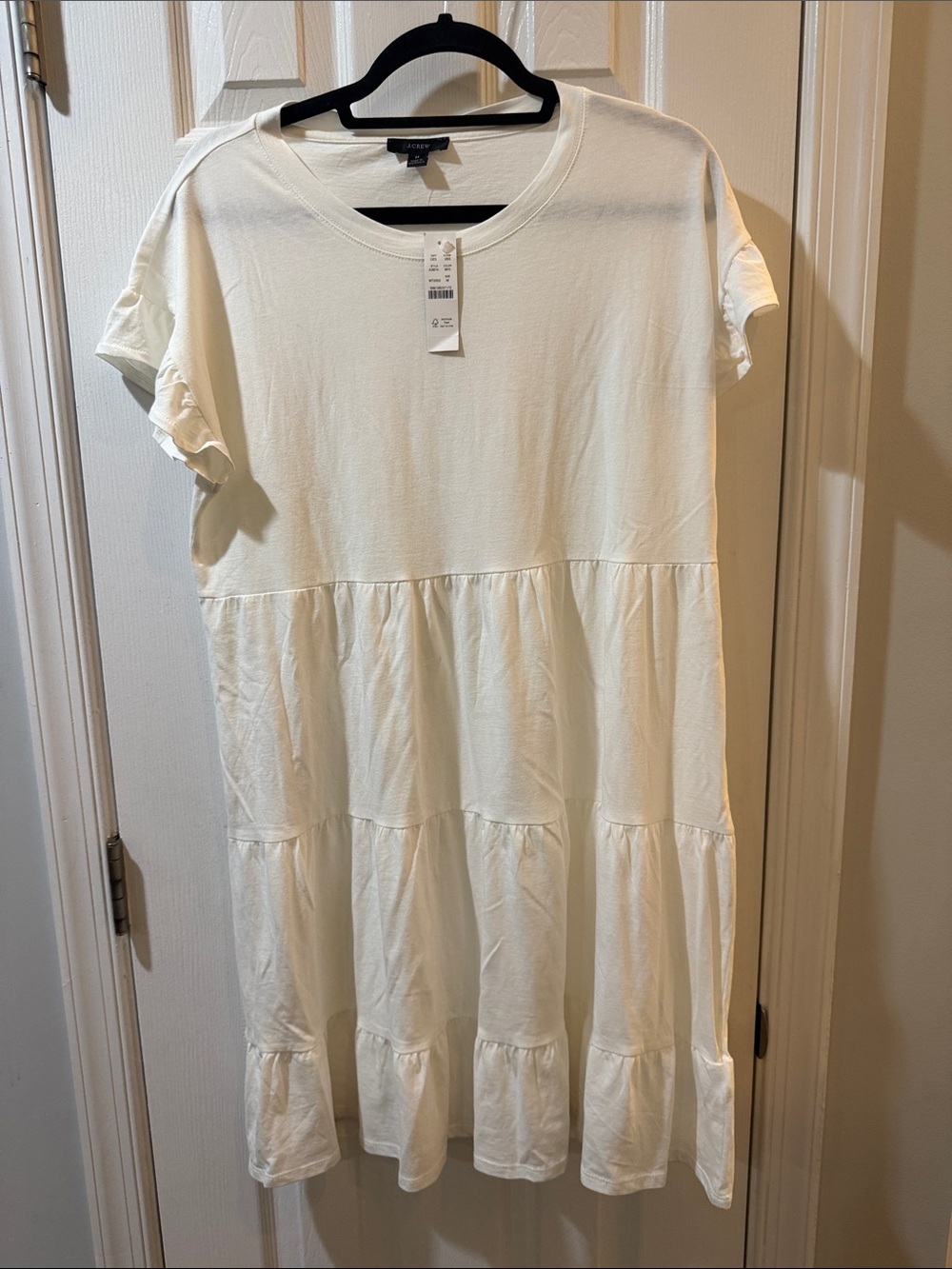 J Crew White Tiered Dress NWT